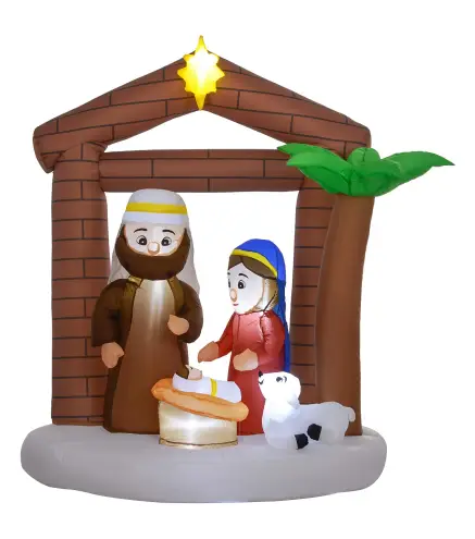 Decoración Inflable Navideña con Luces LED e Inflador Hinchable Navidad para Exterior 150x90x185 cm Multicolor