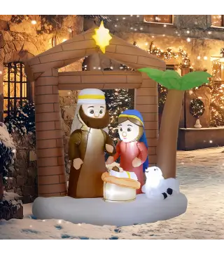 Decoración Inflable Navideña con Luces LED e Inflador Hinchable Navidad para Exterior 150x90x185 cm Multicolor