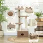 Árbol Rascador para Gatos Altura 133 cm Torre para Gatos con Nido Plataformas Bola Colgante y Poste de Yute Café