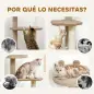 Árbol Rascador para Gatos Altura 133 cm Torre para Gatos con Nido Plataformas Bola Colgante y Poste de Yute Café