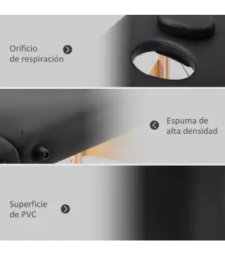 Camilla de Masaje Plegable con Marco de Madera con Altura Regulable y Bolsa de Transporte 186x60x58-81 cm Negro