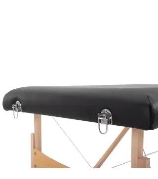 Camilla de Masaje Plegable con Marco de Madera con Altura Regulable y Bolsa de Transporte 186x60x58-81 cm Negro