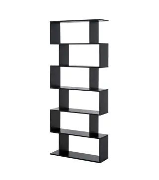Estantería para Libros Moderna Librería con 6 Estantes para Comedor Salón Estudio 80x23x192 cm Negro