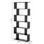 Estantería para Libros Moderna Librería con 6 Estantes para Comedor Salón Estudio 80x23x192 cm Negro