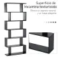Estantería para Libros Moderna Librería con 6 Estantes para Comedor Salón Estudio 80x23x192 cm Negro
