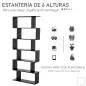 Estantería para Libros Moderna Librería con 6 Estantes para Comedor Salón Estudio 80x23x192 cm Negro