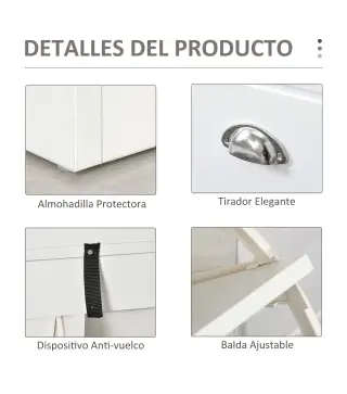 Banco Zapatero Banco de Almacenamiento para 8 Pares de Zapatos con 2 Cajones Estantes Ajustables 104x24x55 cm Blanco