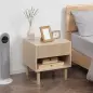 Mesita de Noche Mesilla de Noche con Cajón y Estante Abierto Estilo Moderno para Dormitorio 47x47x50 cm Madera Natural