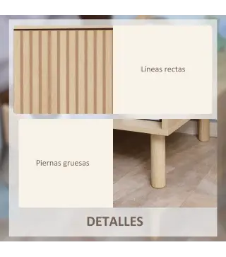 Mesita de Noche Mesilla de Noche con Cajón y Estante Abierto Estilo Moderno para Dormitorio 47x47x50 cm Madera Natural