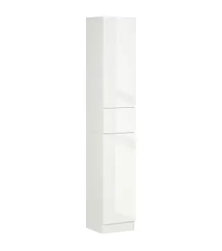 Columna de Baño con 1 Cajón y 5 Estantes Abiertos Mueble Auxiliar de Baño Estilo Moderno 30x28x170 cm Blanco