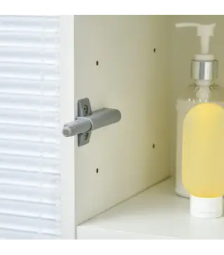 Columna de Baño con 1 Cajón y 5 Estantes Abiertos Mueble Auxiliar de Baño Estilo Moderno 30x28x170 cm Blanco