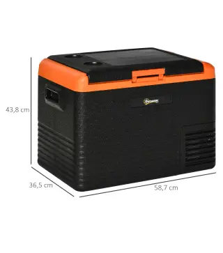 Nevera Portátil Eléctrica 40L Refrigerador de Coche 12V/24V hasta -20℃ con Pantalla LED Táctil 58,7x36,5x43,8cm Negro