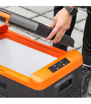 Nevera Portátil Eléctrica 40L Refrigerador de Coche 12V/24V hasta -20℃ con Pantalla LED Táctil 58,7x36,5x43,8cm Negro