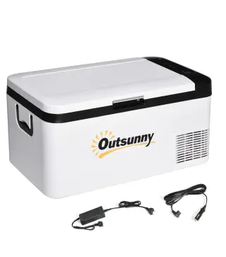 Nevera Portátil Eléctrica 18L 12/24V hasta -20℃ Nevera y Congelador de Compresor para Coche con Luz LED y Asas Plegables Bajo Co