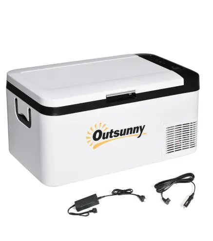 Nevera Portátil Eléctrica 18L 12/24V hasta -20℃ Nevera y Congelador de Compresor para Coche con Luz LED y Asas Plegables Bajo Co