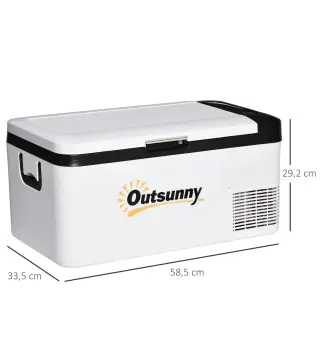 Nevera Portátil Eléctrica 18L 12/24V hasta -20℃ Nevera y Congelador de Compresor para Coche con Luz LED y Asas Plegables Bajo Co