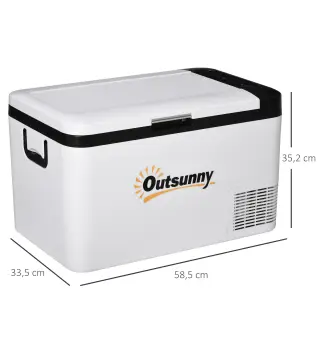 Nevera Portátil Eléctrica 25L 12/24V hasta -20℃ Nevera y Congelador de Compresor para Coche con Luz LED y Asas Plegables Bajo Co