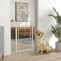 Puerta para Perros con Ancho Ajustable 76-104 cm Barrera de Seguridad con 2 Extensiones y Doble Bloqueo Blanco