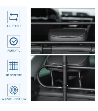 Barrera Protectora de Coche para Perros Reja de Protección Universal de Acero para Maletero Equipaje Automóvil Ajustable en Anch