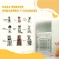 Puerta para Perros con Ancho Ajustable 76-104 cm Barrera de Seguridad con 2 Extensiones y Doble Bloqueo Blanco