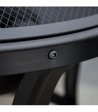 Brasero Exterior para Jardín Pozo de Fuego de Acero con Protector de Chispas y Atizador para Hogueras Ø55x50 cm Negro