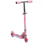 Patinete Infantil Plegable con Luces Música Altura Ajustable Ruedas Brillantes Pedal LED Carga 50kg 67x32x65-78cm Rosa