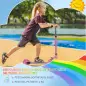 Patinete Infantil Plegable con Luces Música Altura Ajustable Ruedas Brillantes Pedal LED Carga 50kg 67x32x65-78cm Rosa
