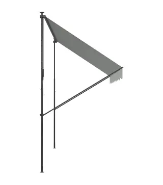 Toldo Manual Retráctil 300x175x210-310 cm Ajustable con Manivela Protección Solar UV40+ para Balcón Terraza Crema