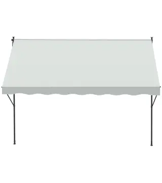 Toldo Manual Retráctil 300x175x210-310 cm Ajustable con Manivela Protección Solar UV40+ para Balcón Terraza Crema