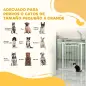 Puerta para Perros con Ancho Ajustable 76-104 cm 2 Extensiones Doble Bloqueo y Puerta Pequeña Blanco
