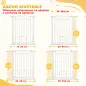 Puerta para Perros con Ancho Ajustable 76-104 cm 2 Extensiones Doble Bloqueo y Puerta Pequeña Blanco