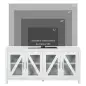 Mueble TV de Salón Mesa para Televisores de hasta 58" con 4 Puertas de Vidrio Estantes Ajustables 130x35x60 cm Blanco