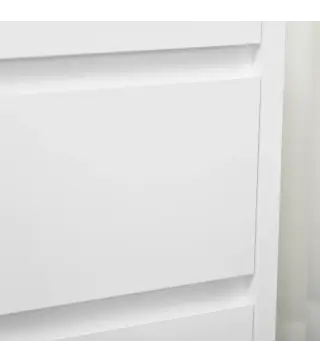 Cómoda Moderna con 4 Cajones Mueble Cajonera de Madera para Dormitorio Salón Habitación 70x37x75 cm Blanco y Natural