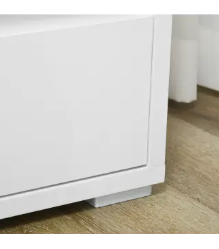 Cómoda Moderna con 4 Cajones Mueble Cajonera de Madera para Dormitorio Salón Habitación 70x37x75 cm Blanco y Natural