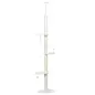 Árbol Rascador para Gatos de Suelo a Techo Ajustable con 3 Plataforma de Forma de Nube y 2 Bolas 48x32x225-255 cm Blanco