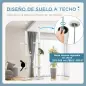 Árbol Rascador para Gatos de Suelo a Techo Ajustable con 3 Plataforma de Forma de Nube y 2 Bolas 48x32x225-255 cm Blanco