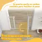 Puerta para Perros con Ancho Ajustable 76-104 cm 2 Extensiones Doble Bloqueo y Puerta Pequeña Blanco