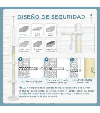 Árbol Rascador para Gatos de Suelo a Techo Ajustable con 3 Plataforma de Forma de Nube y 2 Bolas 48x32x225-255 cm Blanco