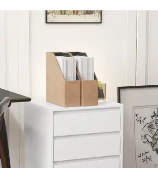 Cajonera de Oficina con 4 Cajones Cajonera de Escritorio con Ruedas para Estudio 46x40x65 cm Blanco