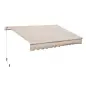 Toldo Manual Retráctil 295x200 cm con Manivela de Metal Impermeable y Anti-UV para Jardín Terraza Beige