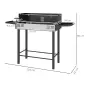 Barbacoa de Carbón Portátil con Pincho Giratorio Parrilla Estantes Plegables y Paravientos 118x32x90 cm Negro Barbacoa de Carbón Portátil con Pincho Giratorio Parrilla Estantes Plegables y Paravientos 118x32x90 cm Negro