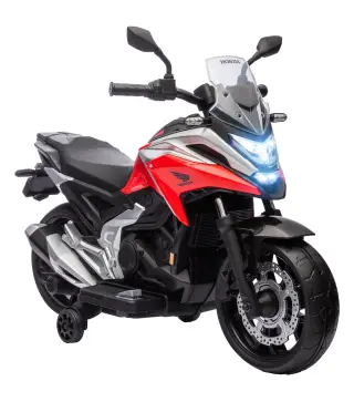 Moto Eléctrica para Niños de +3 Años con Licencia Honda con USB MP3 Luz LED y Velocidad 3 km/h Carga 30 kg Rojo