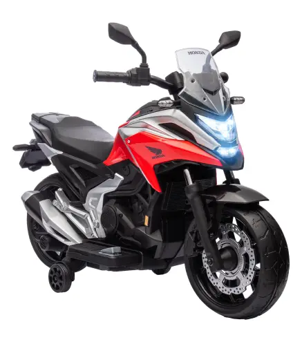 Moto Eléctrica para Niños de +3 Años con Licencia Honda con USB MP3 Luz LED y Velocidad 3 km/h Carga 30 kg Rojo