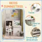 Mesa Infantil con Silla y Caballete Plegable Mesa para Niños de +3 Años con Estantes y Rollo de Papel Blanco