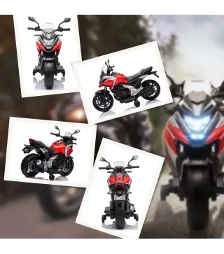 Moto Eléctrica para Niños de +3 Años con Licencia Honda con USB MP3 Luz LED y Velocidad 3 km/h Carga 30 kg Rojo