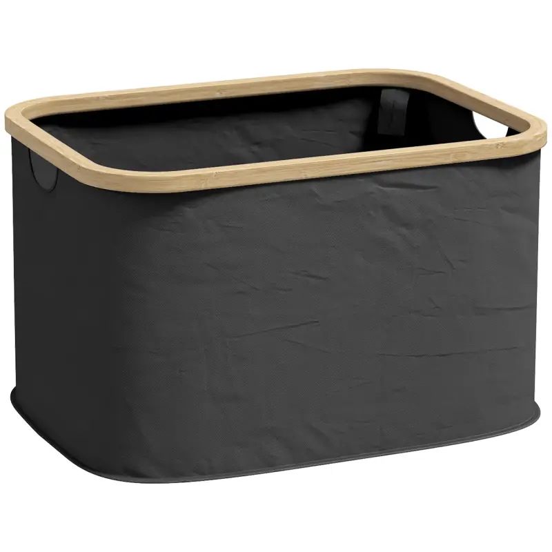 Cesto de la Ropa Sucia Plegable 36 L con Asas para Baño Dormitorio Lavadero 44,3x33,3x26,5 cm Negro