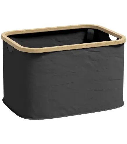 Cesto de la Ropa Sucia Plegable 36 L con Asas para Baño Dormitorio Lavadero 44,3x33,3x26,5 cm Negro