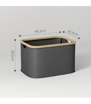 Cesto de la Ropa Sucia Plegable 36 L con Asas para Baño Dormitorio Lavadero 44,3x33,3x26,5 cm Negro