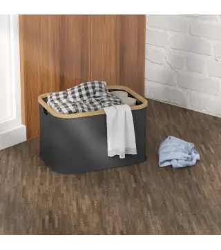 Cesto de la Ropa Sucia Plegable 36 L con Asas para Baño Dormitorio Lavadero 44,3x33,3x26,5 cm Negro