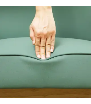 Sillón de Salón Tapizado en PU con Reposabrazos y Marco de Madera de Caucho para Dormitorio Carga 120 kg Verde